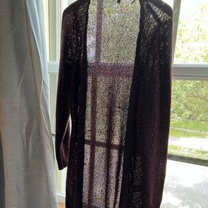 WHBM Red Wine Colored Sparkly Duster GUC